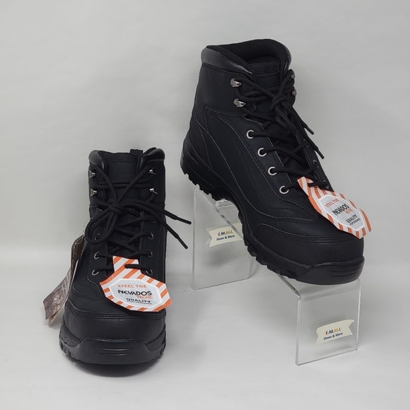 Nevados Men's Work Steel Toe Black Boots ASTM F2413-18 Size 10.5 Performance New - Picture 1 of 12